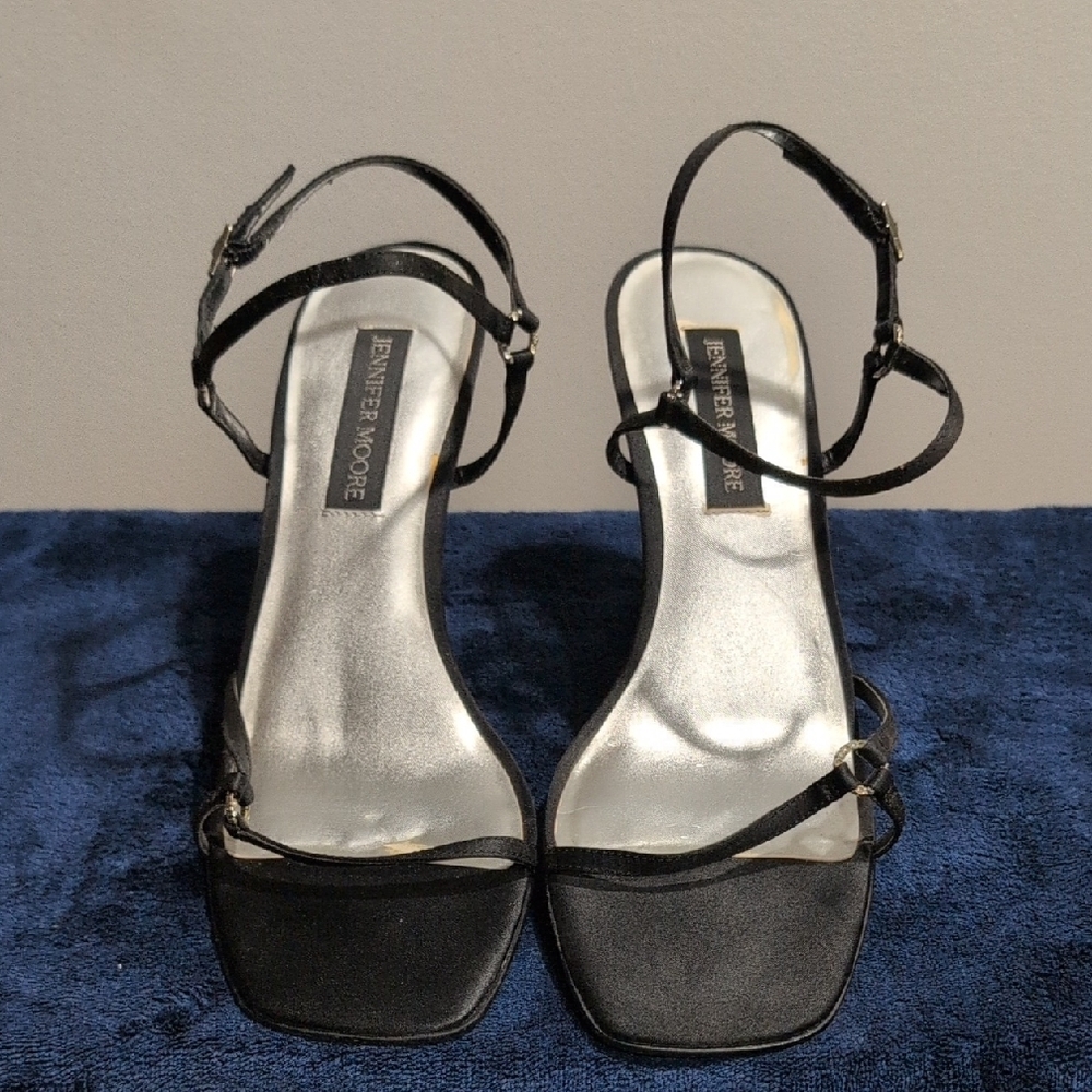 Jennifer Moore Black Heels with Transparent Accents